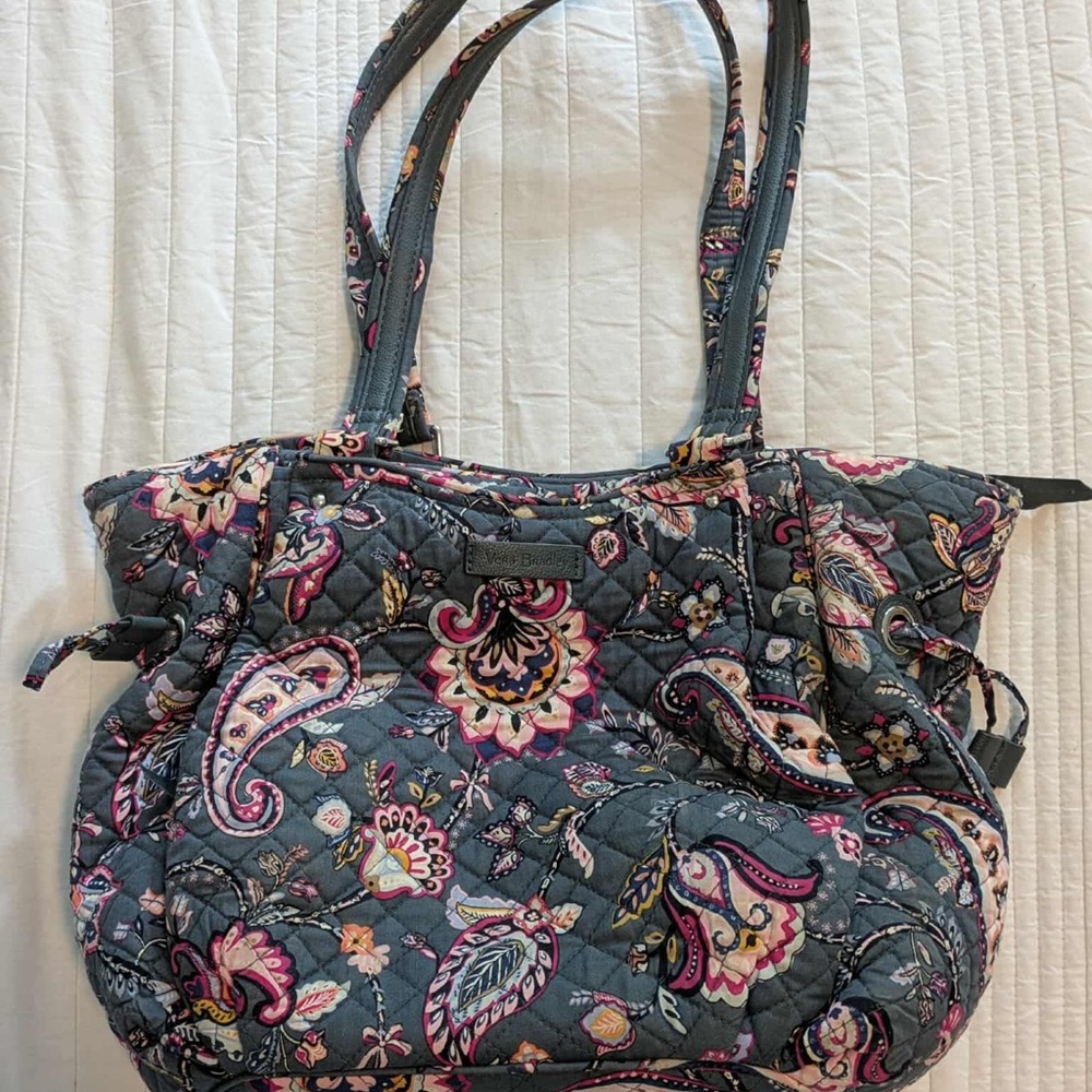 Vera Bradley Paisley Quilted Tote - Gray and Pink